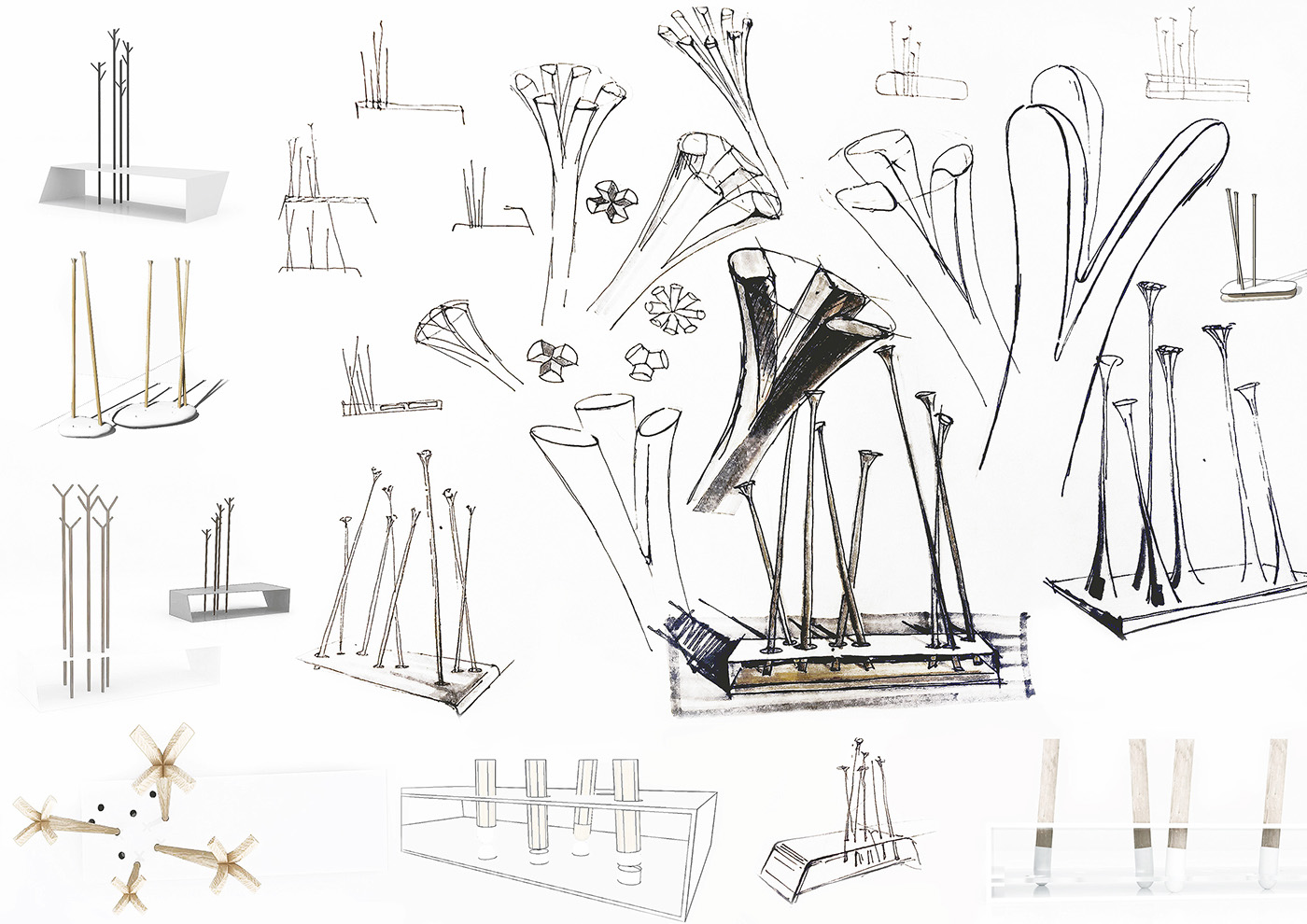 coat hanger，Flowers bloom，originality，wooden ，combination，