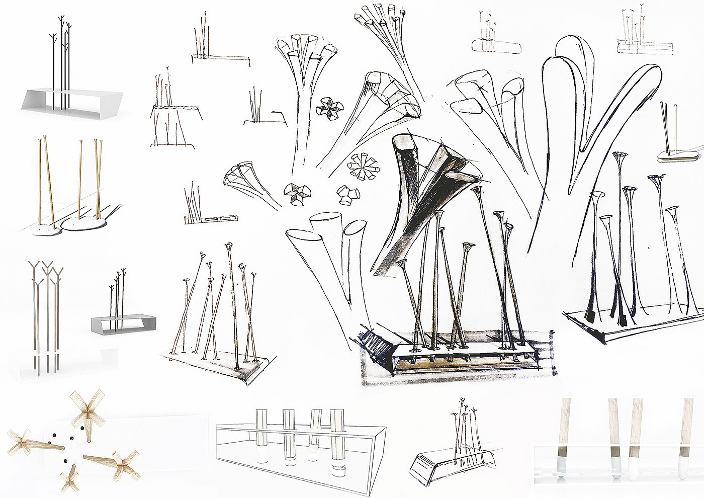 coat hanger，Flowers bloom，originality，wooden ，combination，