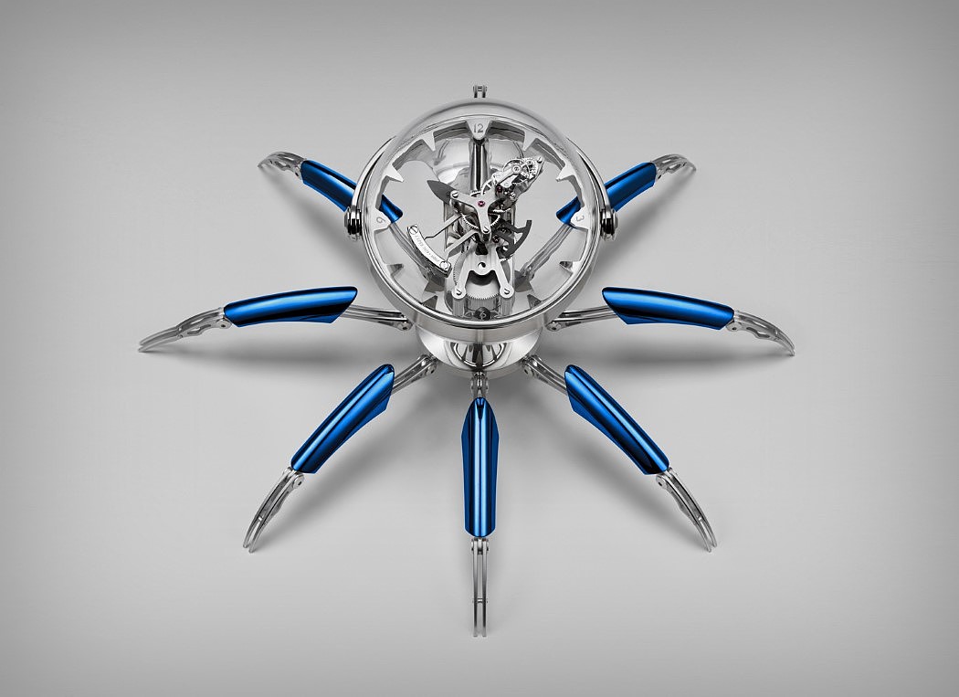 innovate，blue，clock dial，Wrist watch，Clock，Hands and feet，MB&F，spider，