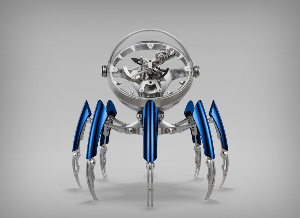 innovate，blue，clock dial，Wrist watch，Clock，Hands and feet，MB&F，spider，