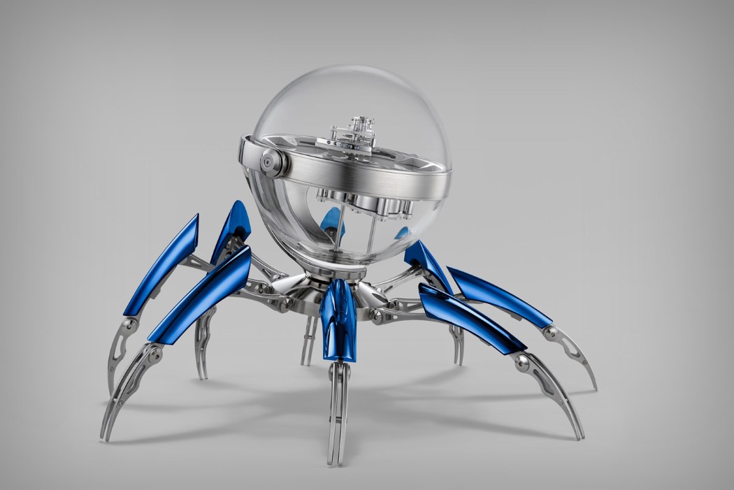 innovate，blue，clock dial，Wrist watch，Clock，Hands and feet，MB&F，spider，