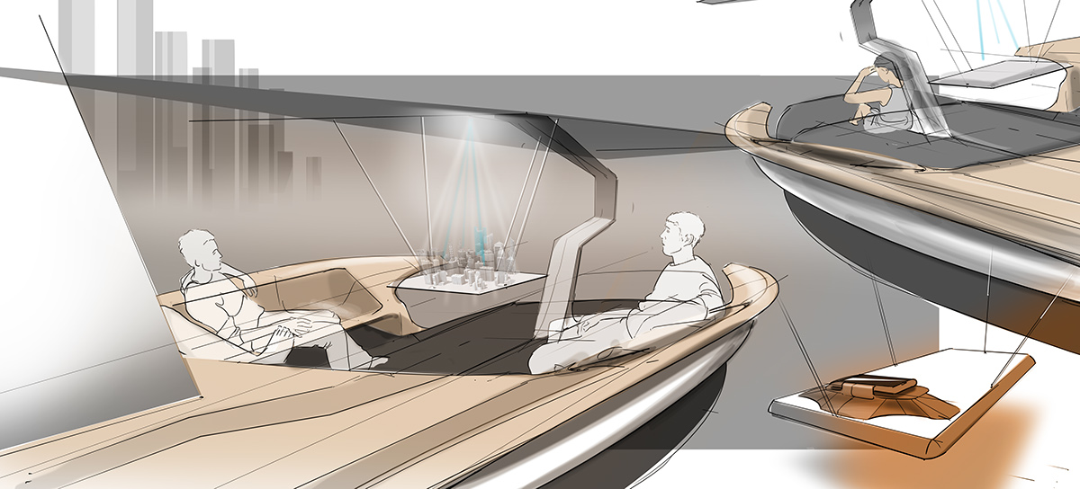 DND，yacht，intelligence，concept，sketch，