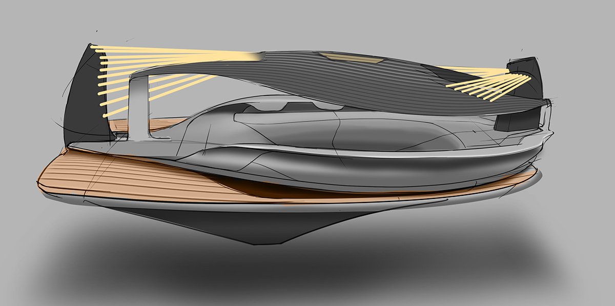 DND，yacht，intelligence，concept，sketch，