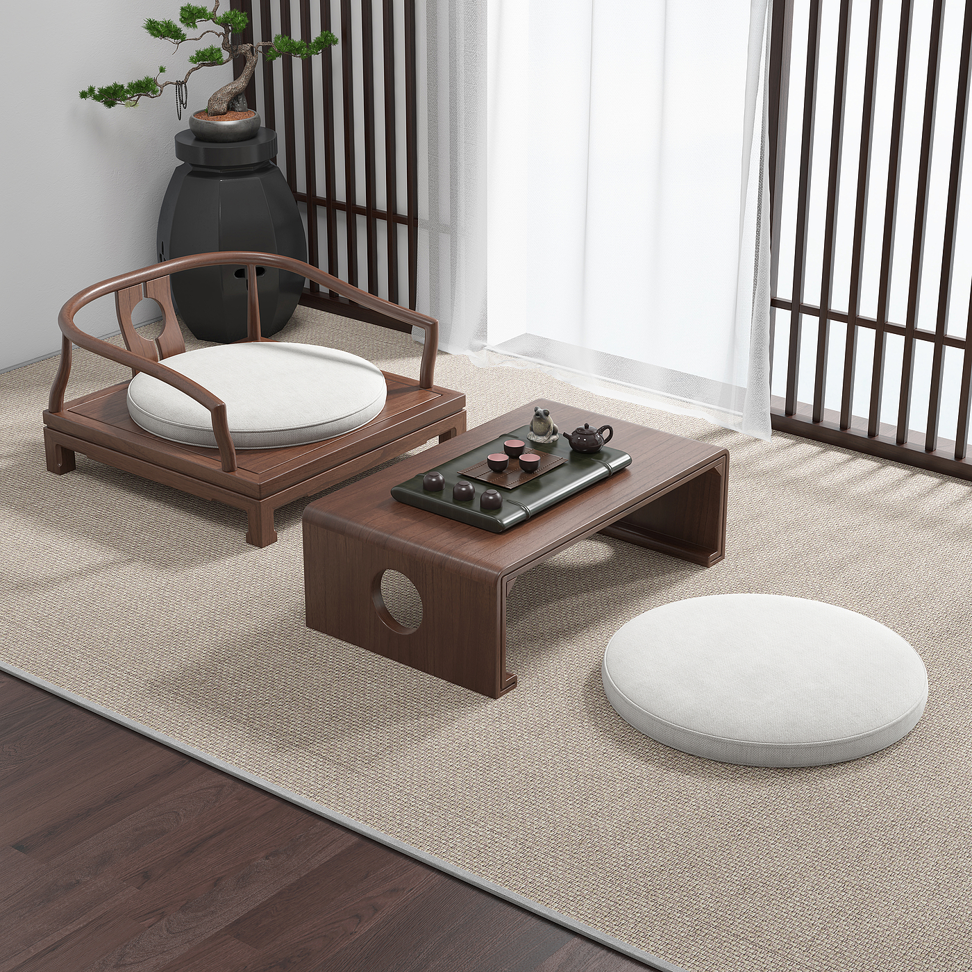 Chinese tea table，Chinese tea table，Chinese desk，Chinese furniture，Furniture modeling，Furniture rendering，Furniture animation，product design，