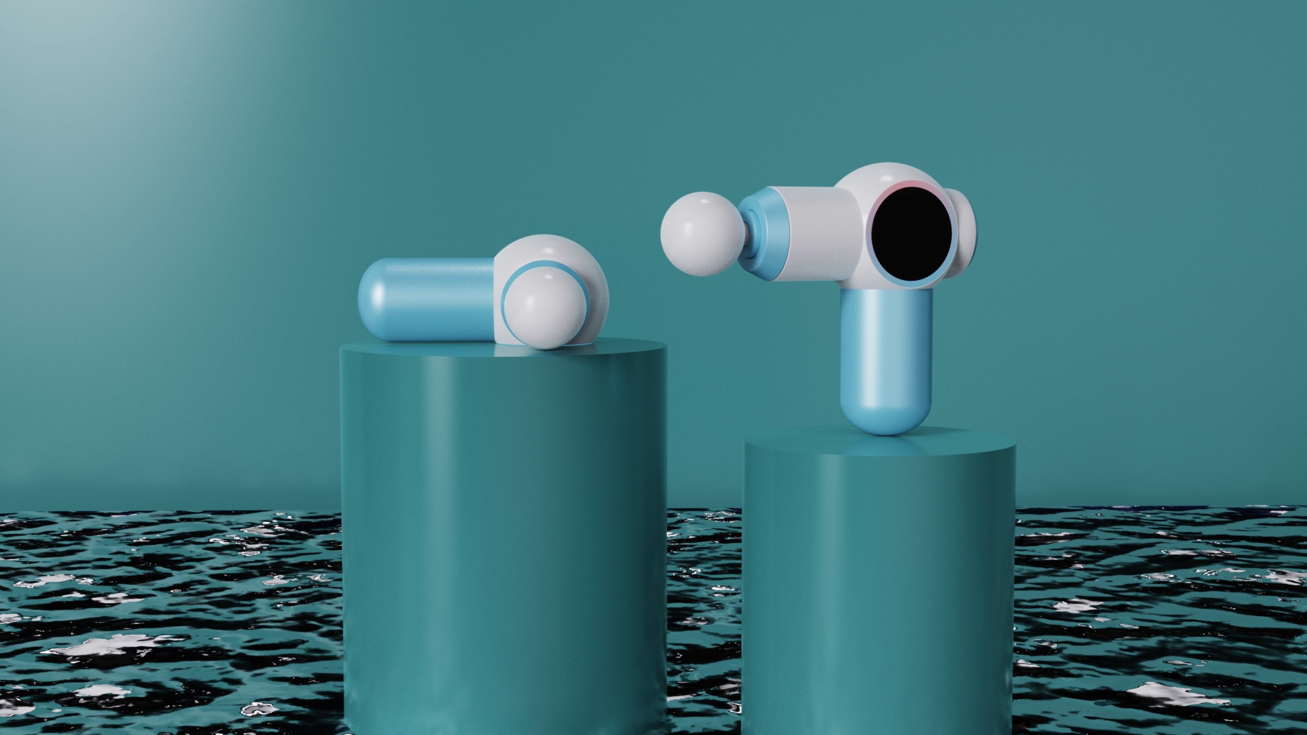 Fascia gun, lamp effect，