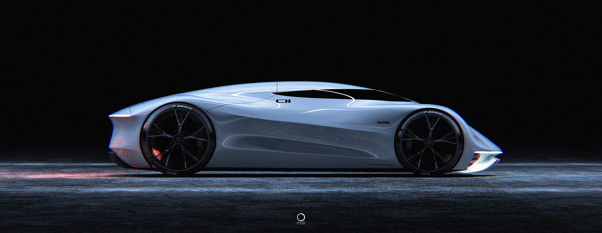 PROTOTYPE ATHENA，Gaetano De Cicco，automobile，silvery white，The prototype of Athena，