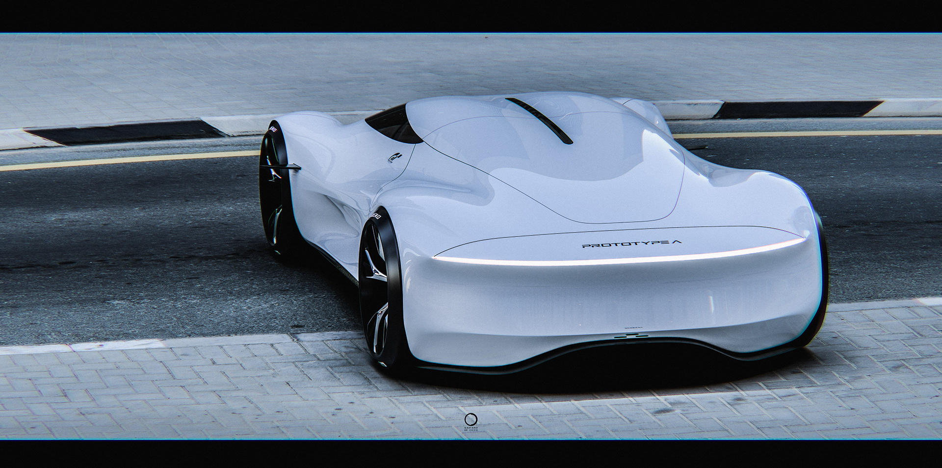 PROTOTYPE ATHENA，Gaetano De Cicco，automobile，silvery white，The prototype of Athena，