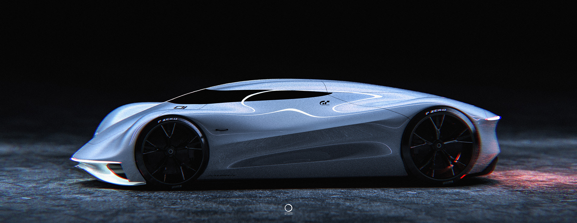 PROTOTYPE ATHENA，Gaetano De Cicco，automobile，silvery white，The prototype of Athena，