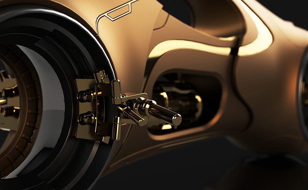 luxury gold color，Motorcycle，concept，fluent，fashion，science and technology，