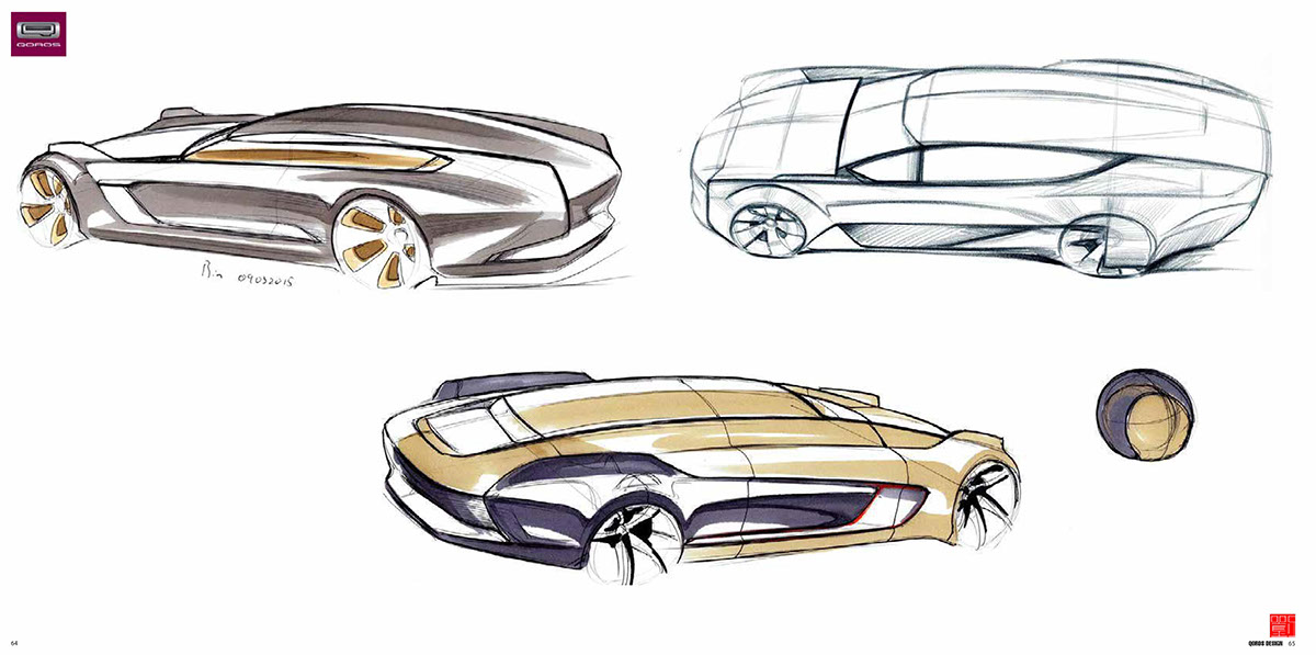 QOROS，Sketch，design sketch，Sports car，
