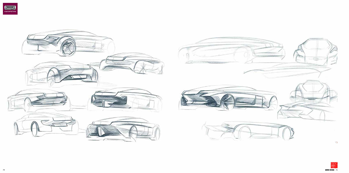 QOROS，Sketch，design sketch，Sports car，