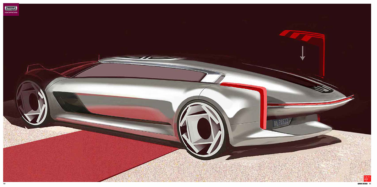 QOROS，Sketch，design sketch，Sports car，