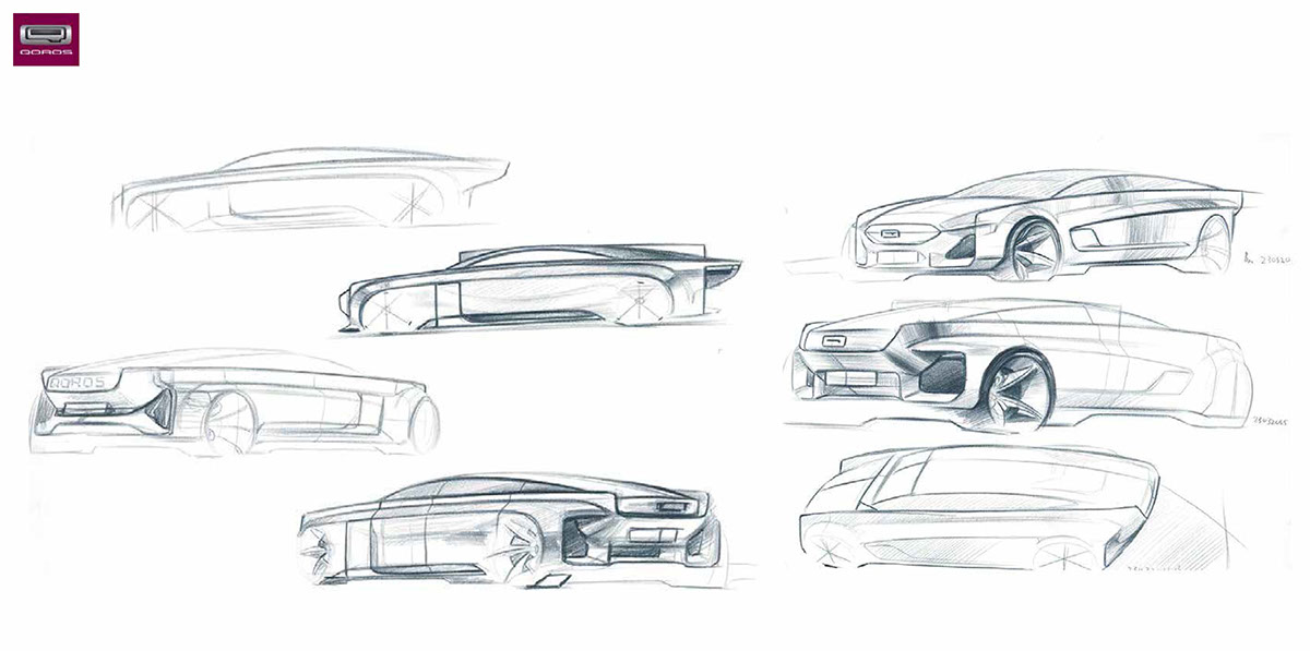 QOROS，Sketch，design sketch，Sports car，