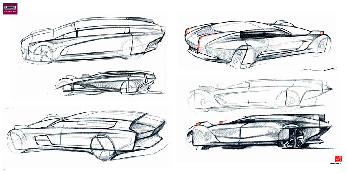 QOROS，Sketch，design sketch，Sports car，
