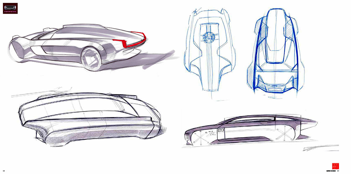 QOROS，Sketch，design sketch，Sports car，