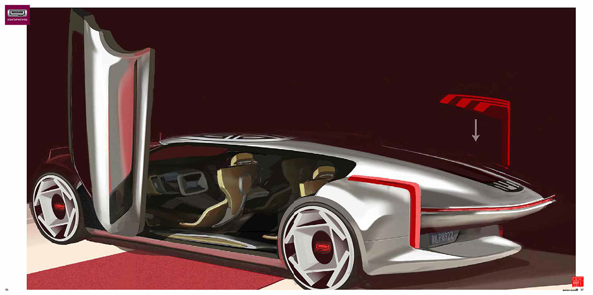 QOROS，Sketch，design sketch，Sports car，
