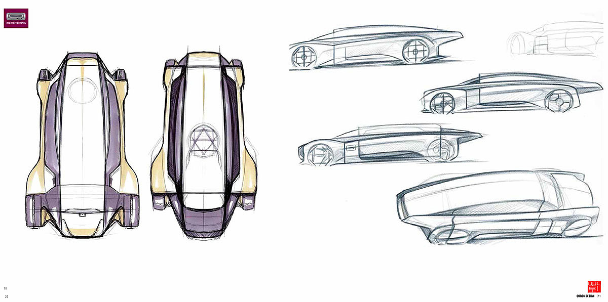 QOROS，素描，效果图，跑车，