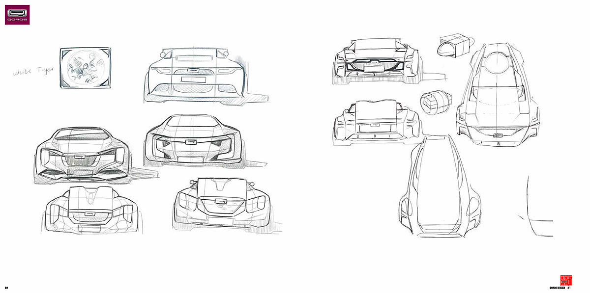 QOROS，Sketch，design sketch，Sports car，