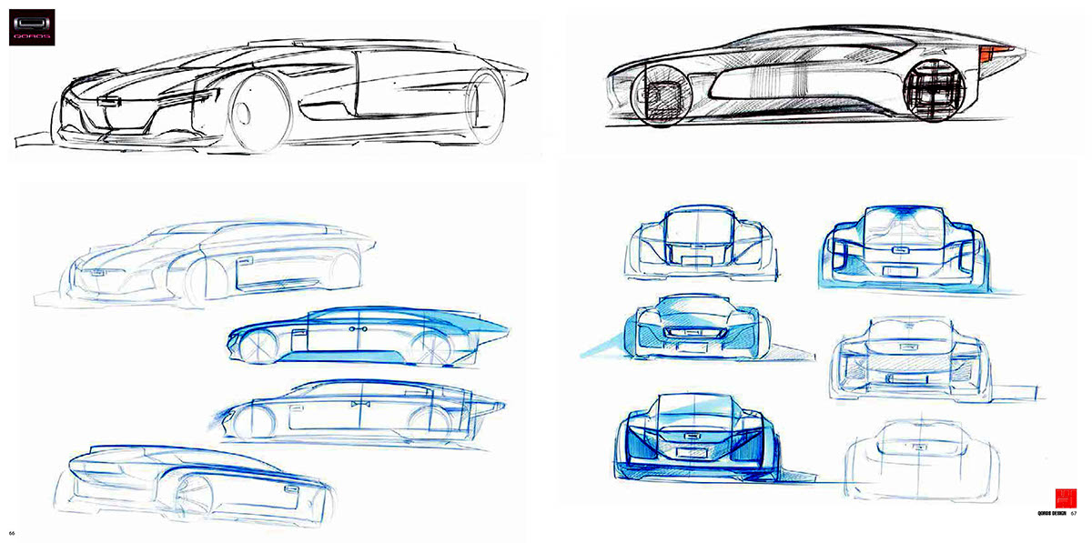 QOROS，Sketch，design sketch，Sports car，