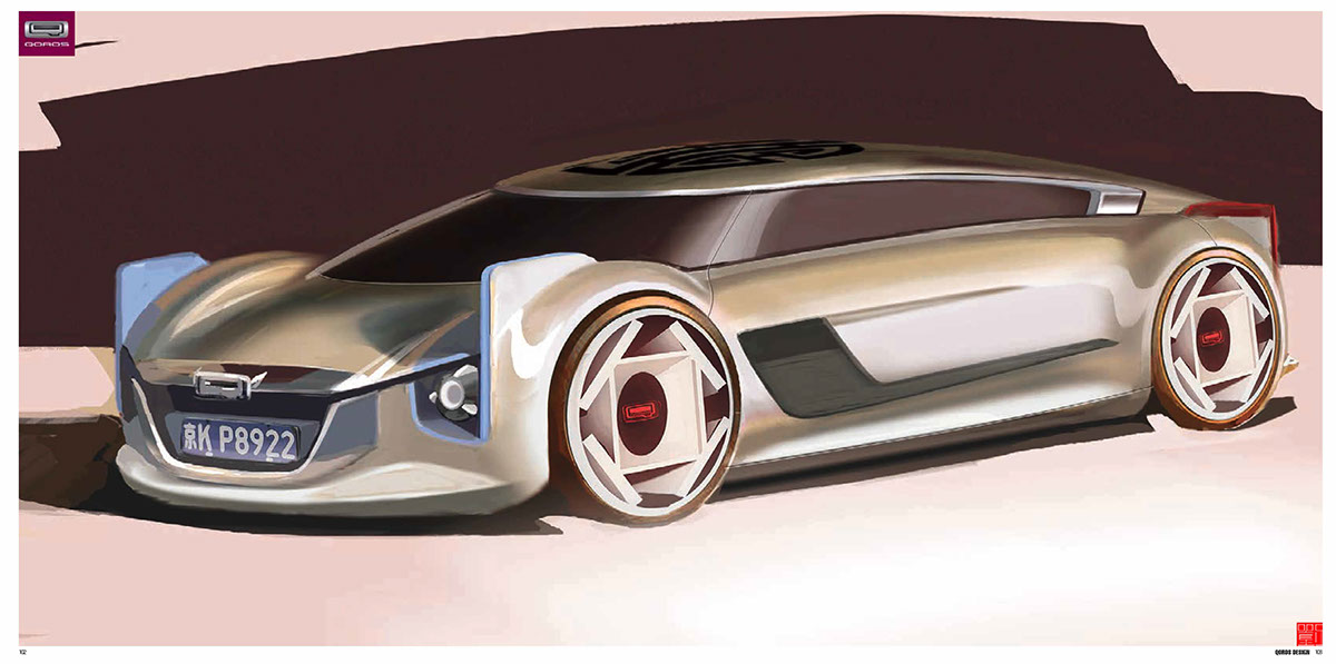 QOROS，Sketch，design sketch，Sports car，