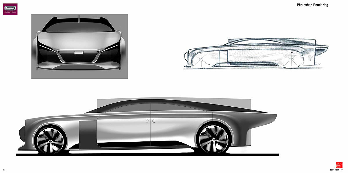 QOROS，素描，效果图，跑车，