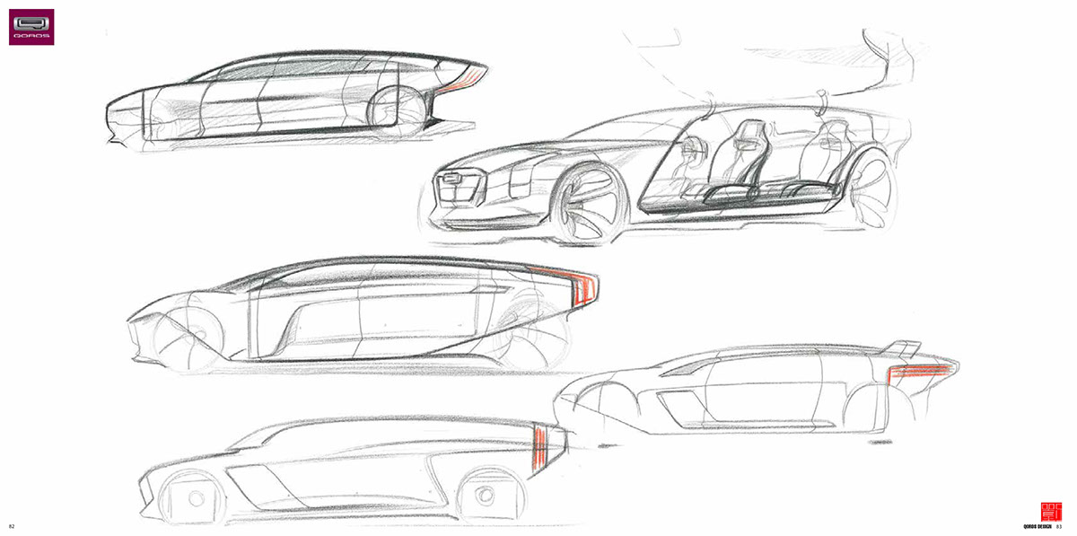 QOROS，Sketch，design sketch，Sports car，
