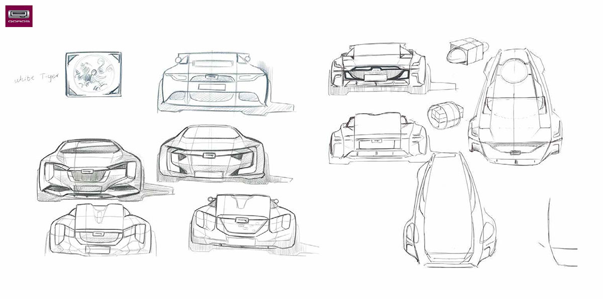 QOROS，Sketch，design sketch，Sports car，