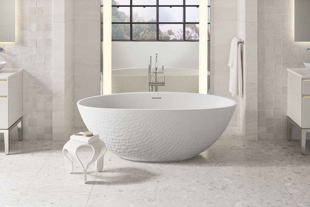 Expensive，Sculpture，white，Bathroom design，bathtub，