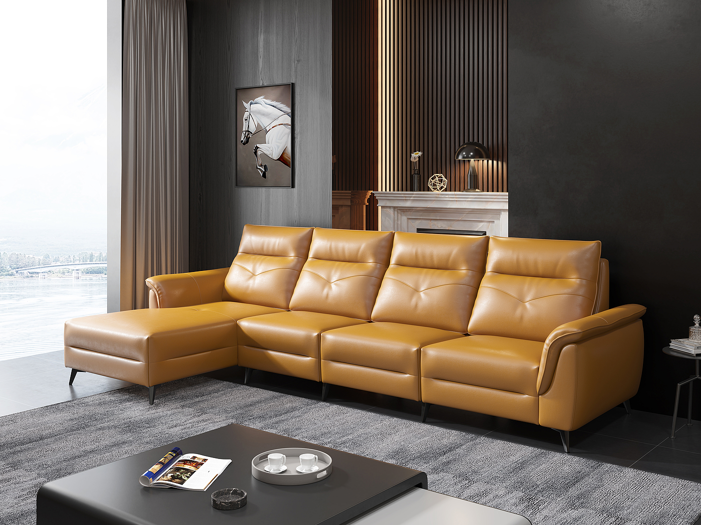 sofa，Sofa modeling and rendering tutorial，Furniture modeling and rendering tutorial，furniture design ，product design，Product modeling and rendering tutorial，Antique Valley fragrance，Leather sofa，