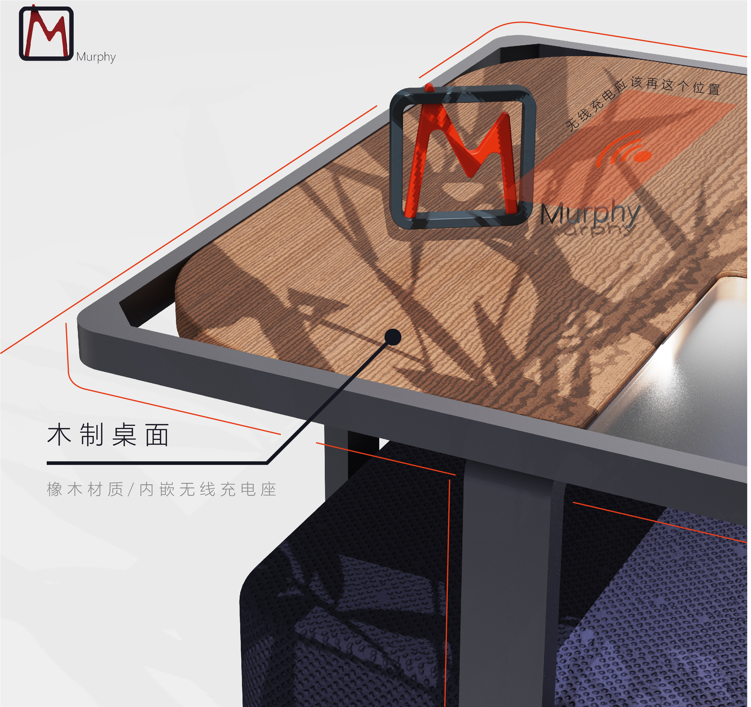 Furniture, bedside table, coffee table, wireless charging，