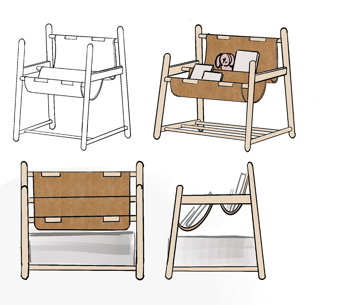 Children's furniture，Solid wood furniture，Designer furniture，Original design，sketch，