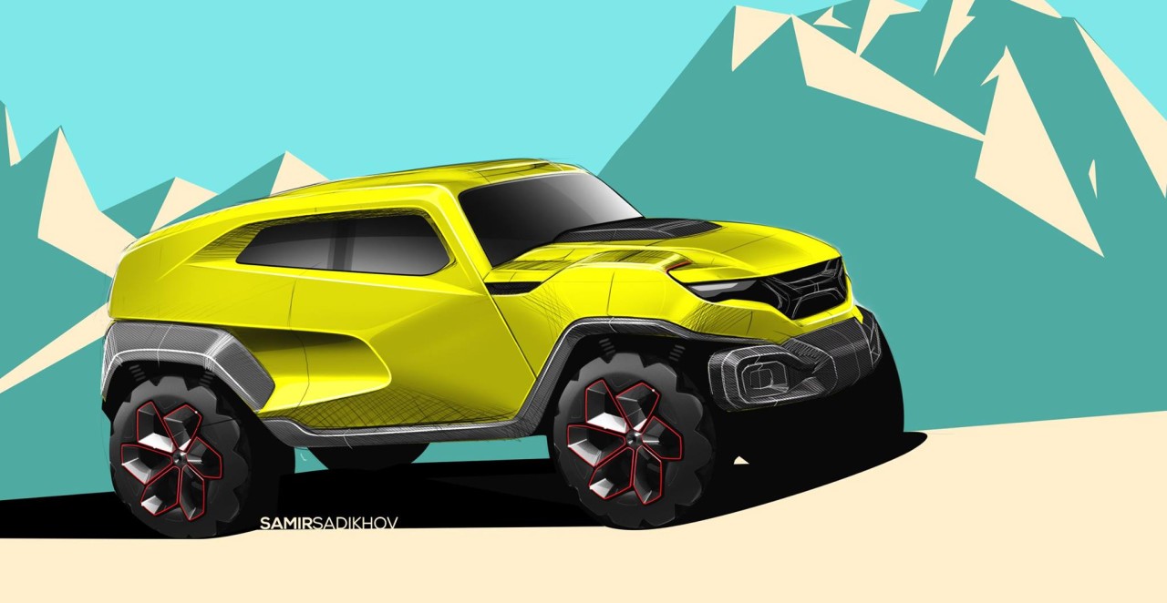 renault，suv，Automobile design，manuscript，Hand drawn，Tank，