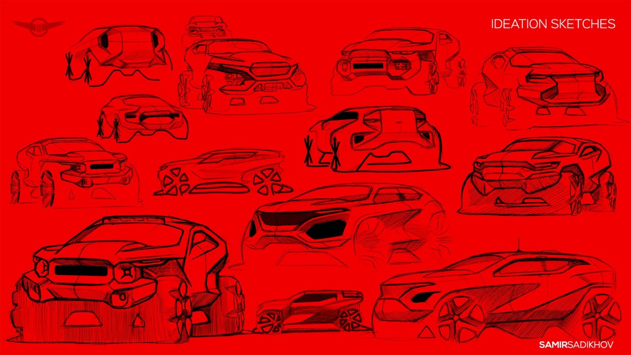 renault，suv，Automobile design，manuscript，Hand drawn，Tank，