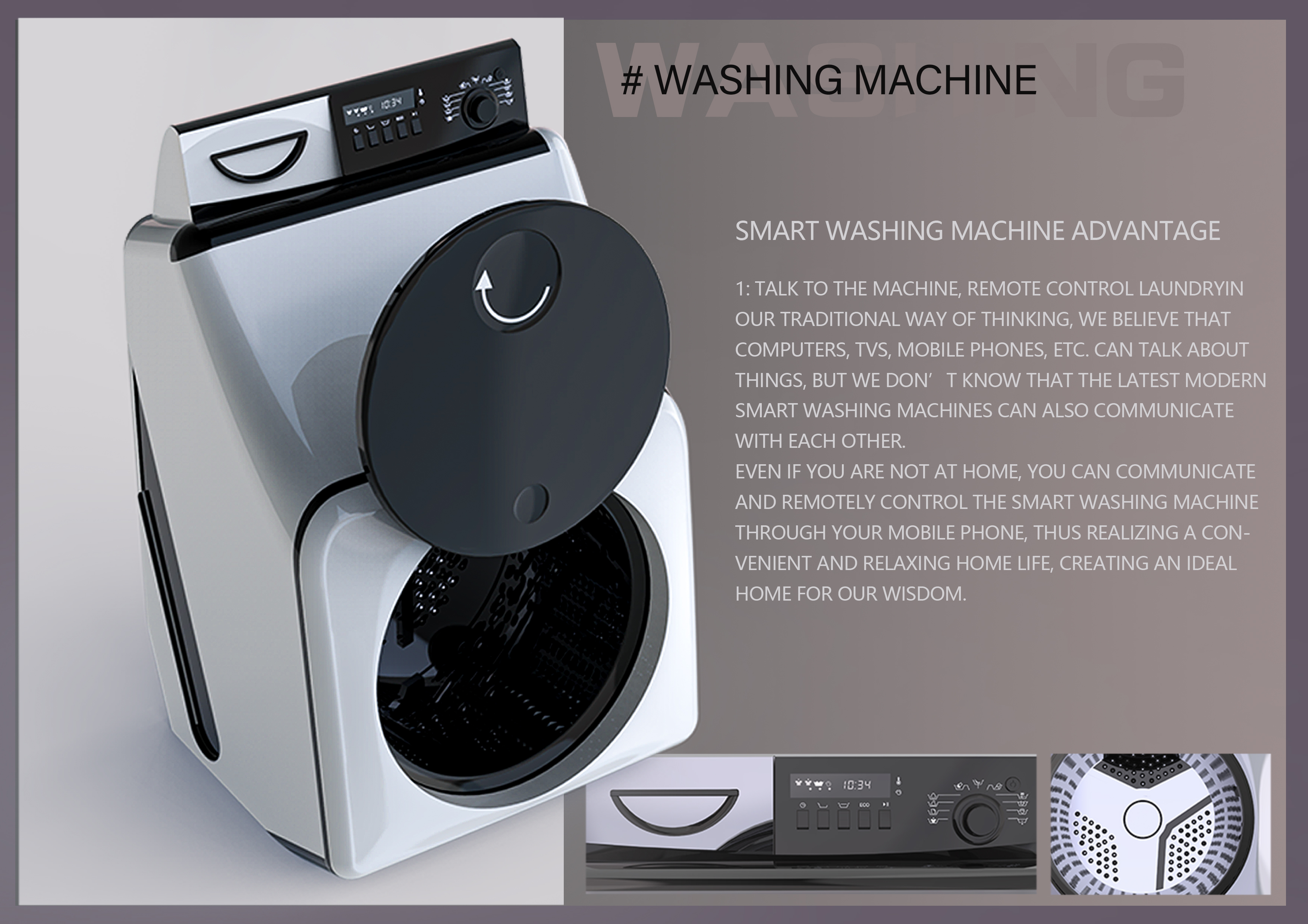 Washing machine，Intelligent electric appliance，an electric appliance，innovate，originality，