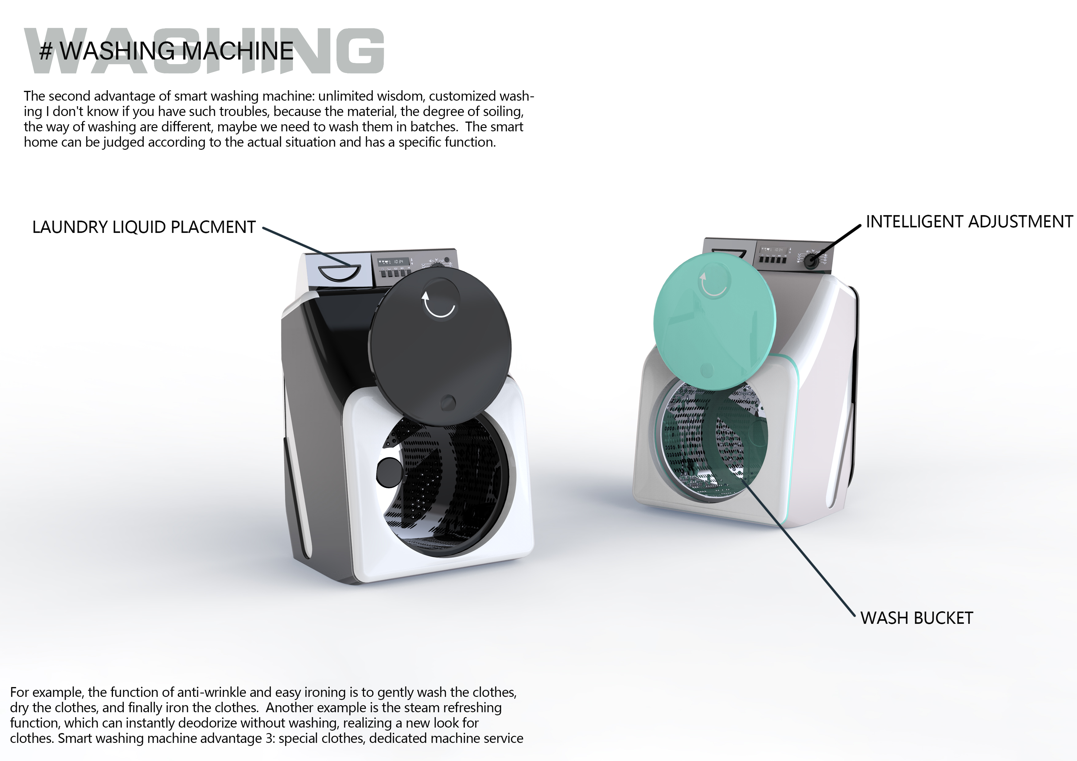 Washing machine，Intelligent electric appliance，an electric appliance，innovate，originality，