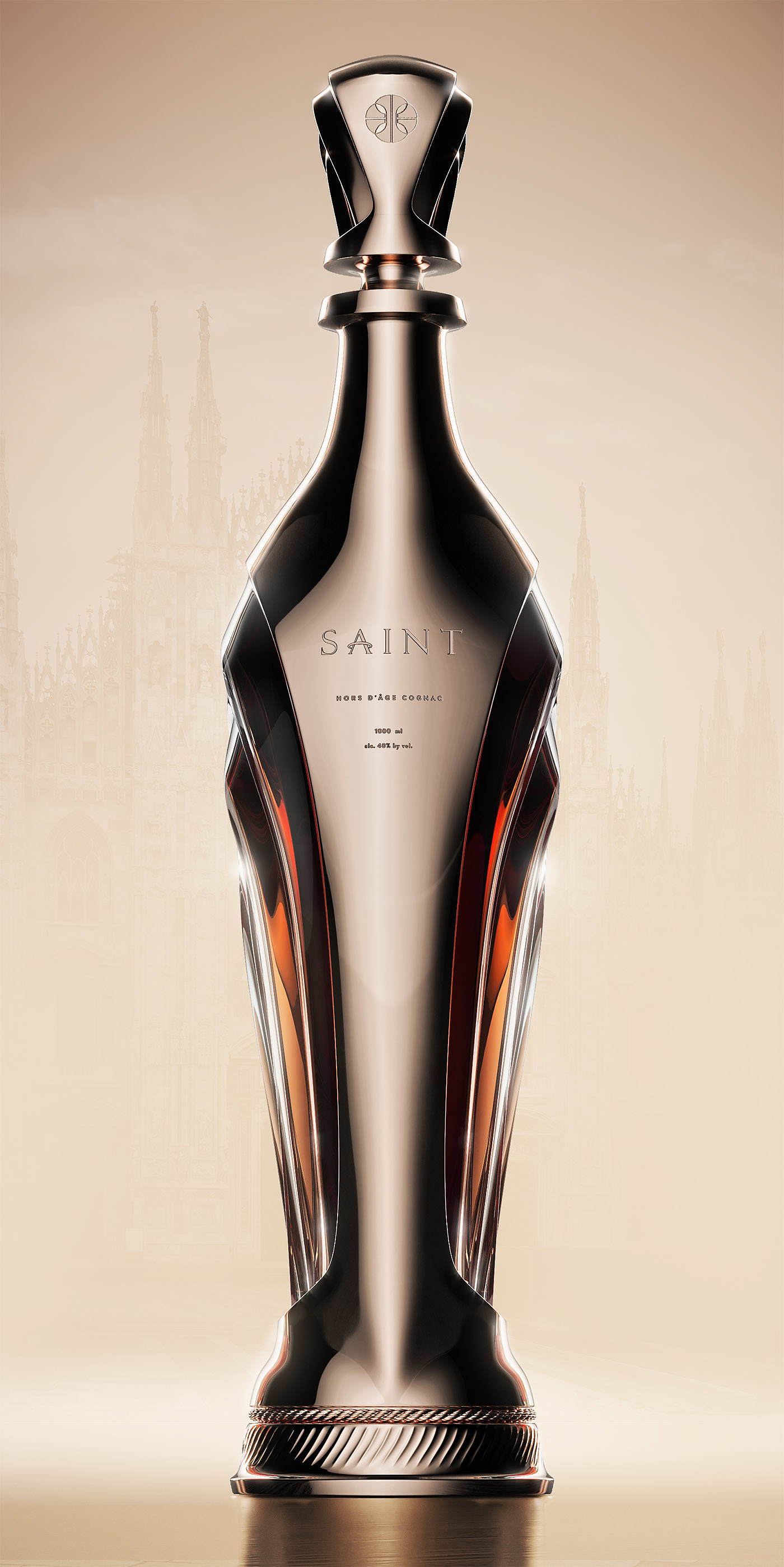 The wine bottle，luxurious，concept，Gothic architecture，Religion，