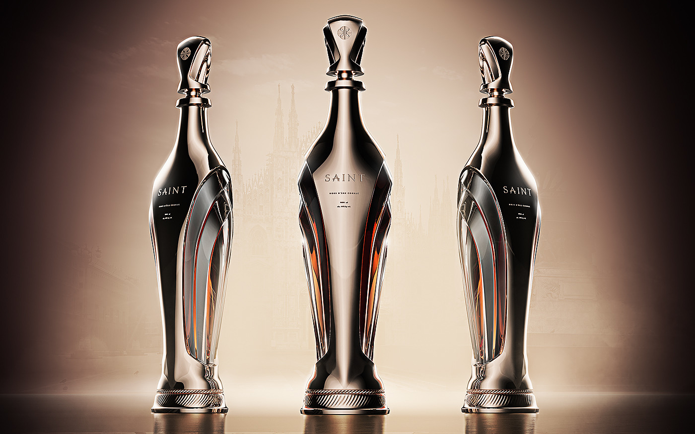 The wine bottle，luxurious，concept，Gothic architecture，Religion，
