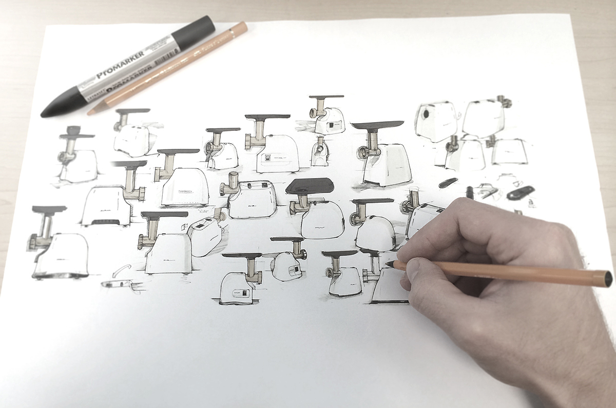 Jie Jian，meat grinder，cooking，Hand drawn，