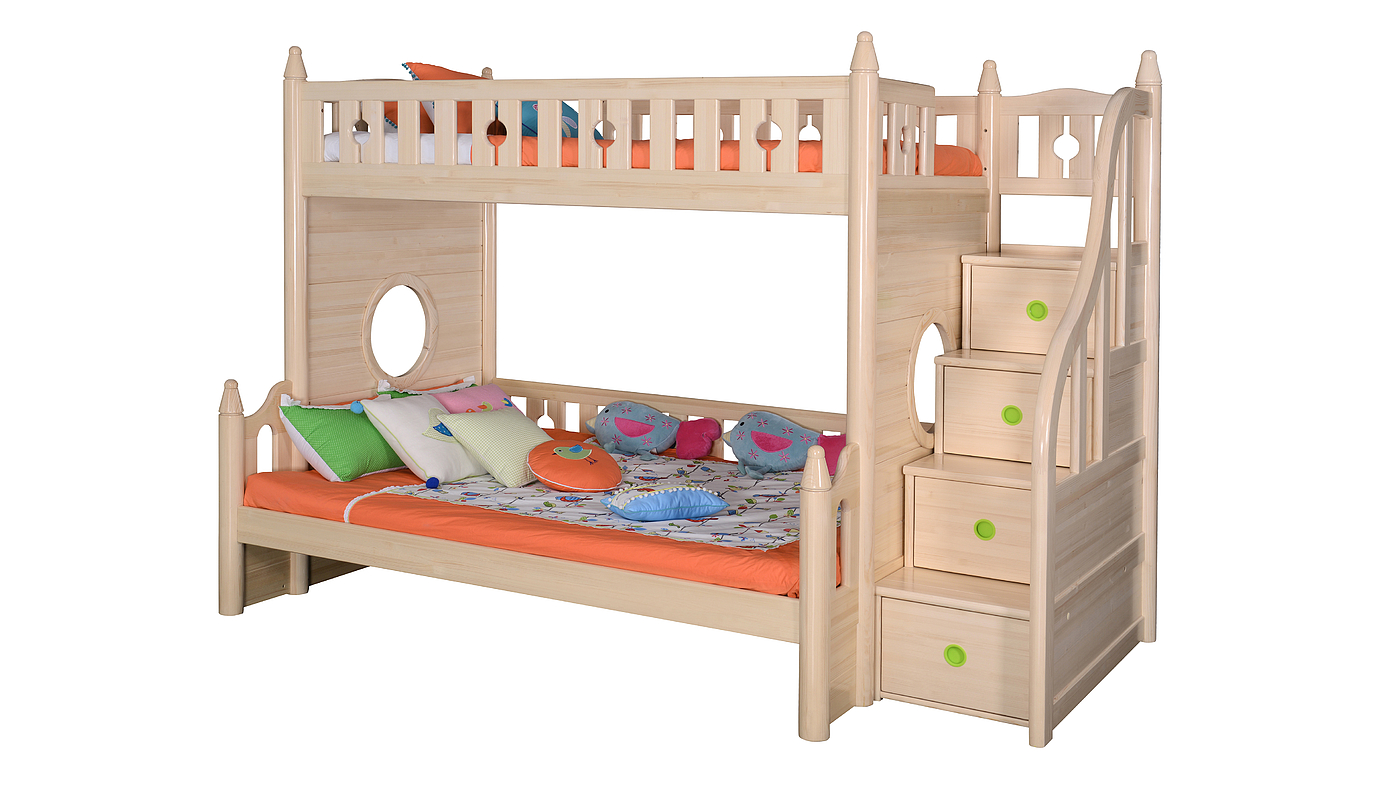 Children's bed modeling tutorial，Children getting in and out of bed，Children's bed，Solid wood bed，Furniture modeling and rendering tutorial，furniture design ，product design，Product modeling，