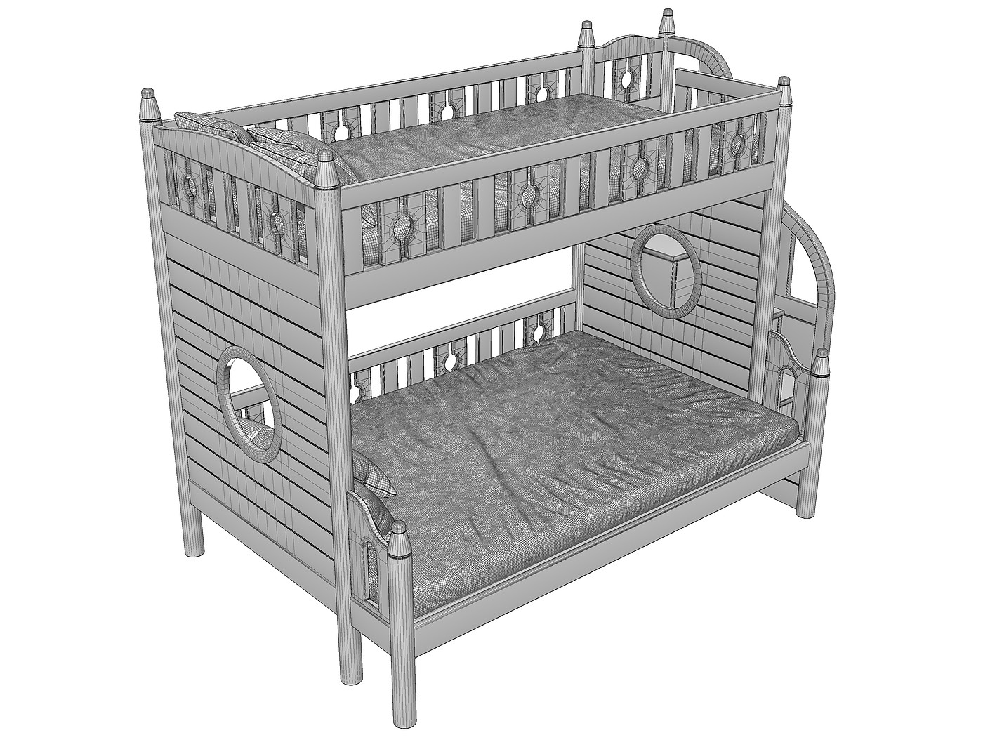 Children's bed modeling tutorial，Children getting in and out of bed，Children's bed，Solid wood bed，Furniture modeling and rendering tutorial，furniture design ，product design，Product modeling，