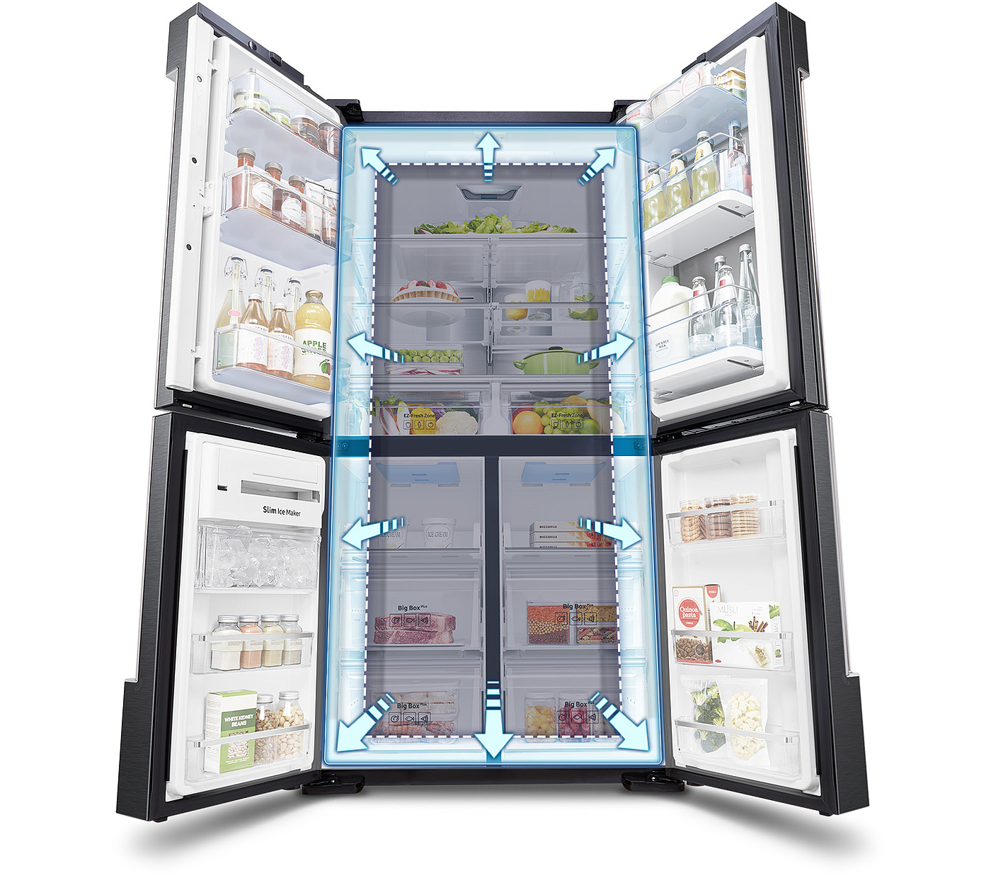 Samsung，Multi door refrigerator，space，Insurance，intelligence，
