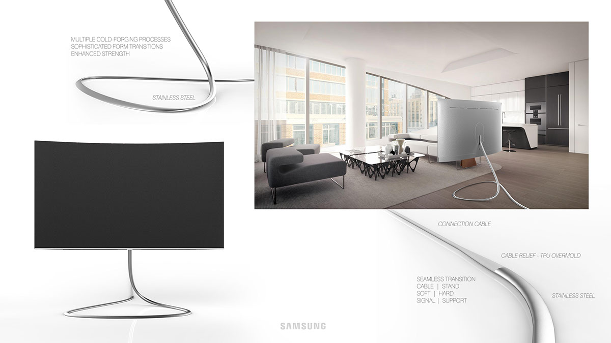 television，Samsung，This Stratos，TV stand，Curvilinear beauty，concept，