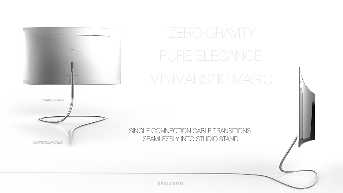 television，Samsung，This Stratos，TV stand，Curvilinear beauty，concept，