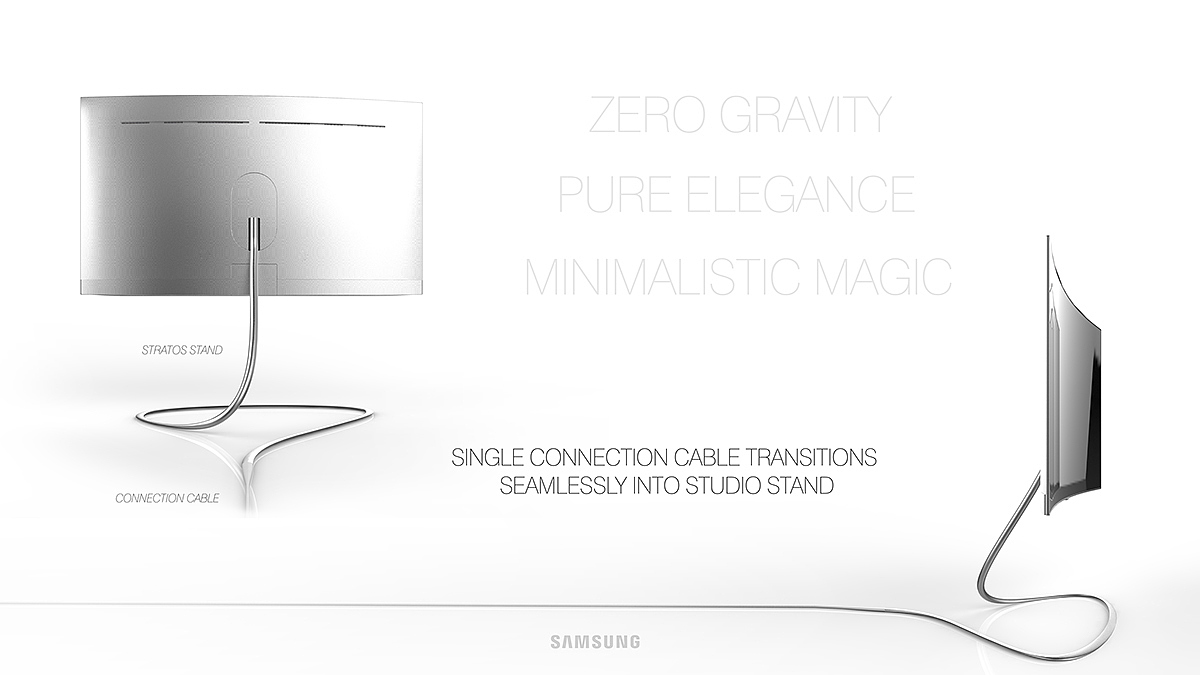 television，Samsung，This Stratos，TV stand，Curvilinear beauty，concept，