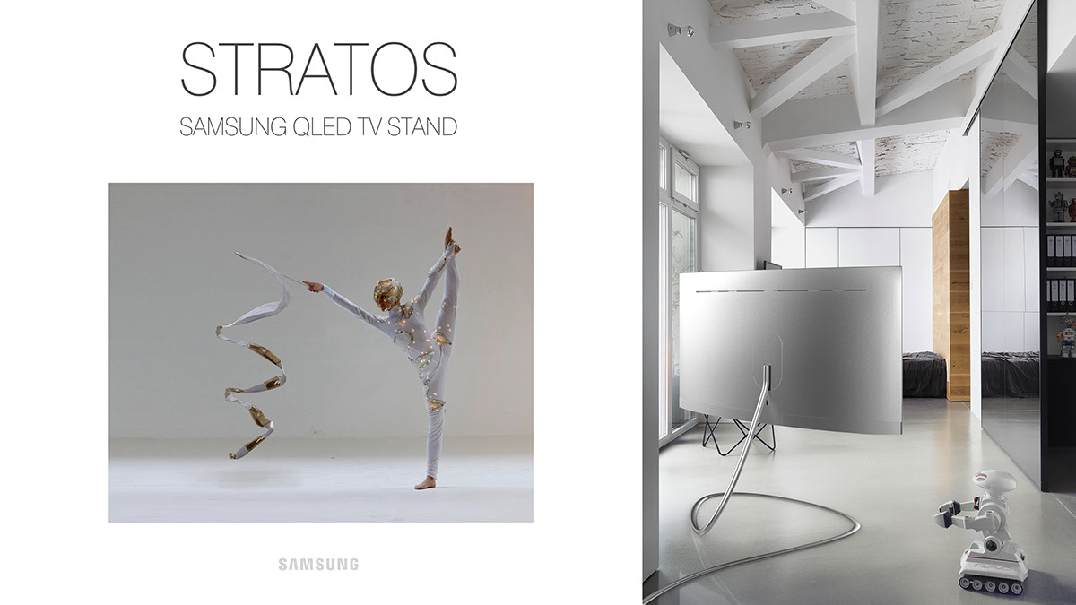 television，Samsung，This Stratos，TV stand，Curvilinear beauty，concept，