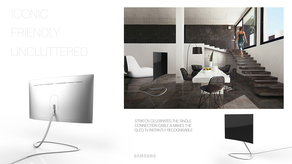 television，Samsung，This Stratos，TV stand，Curvilinear beauty，concept，
