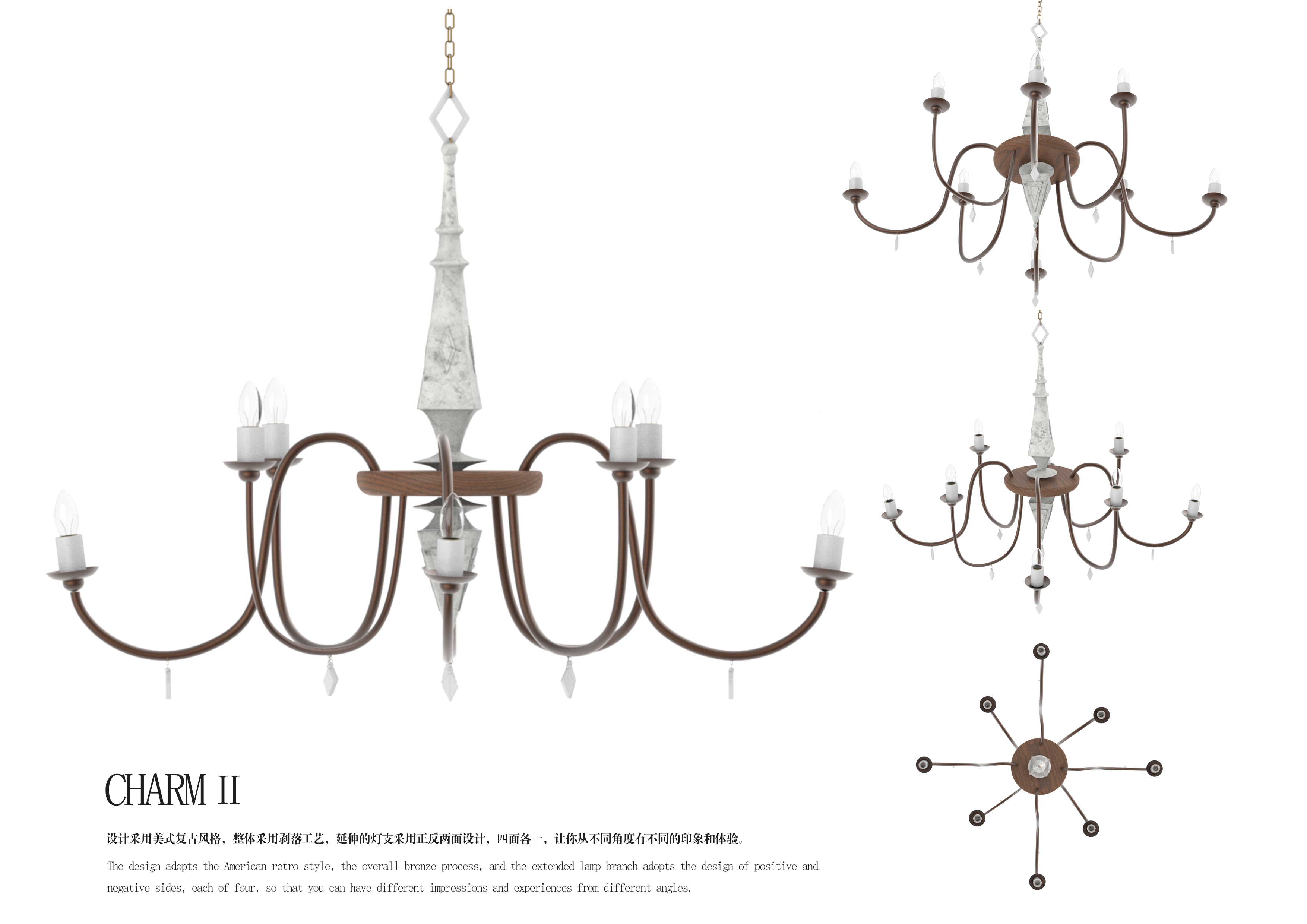 Retro，American lamp，lamps and lanterns，workmanship，a chandelier，