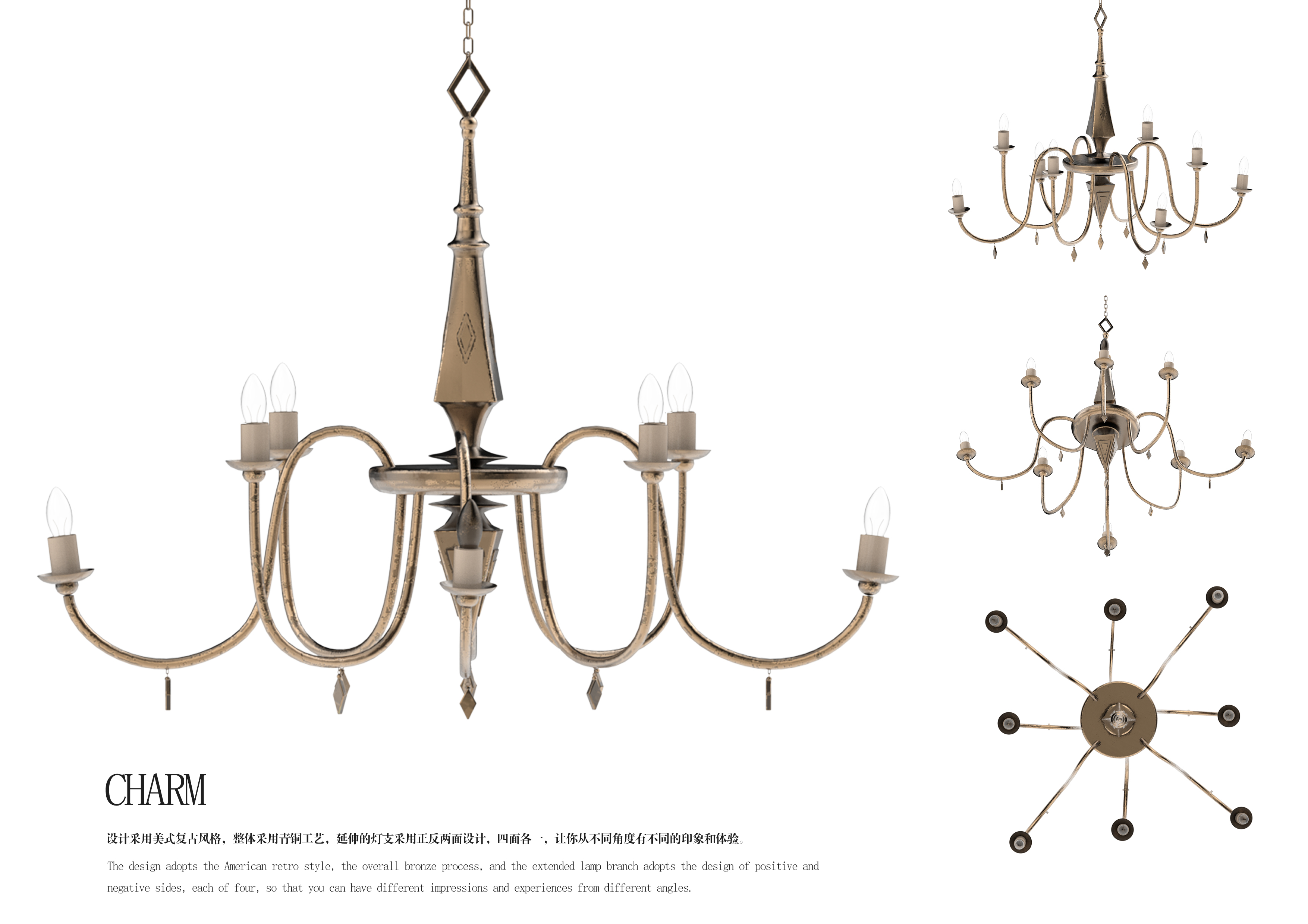 Retro，American lamp，lamps and lanterns，workmanship，a chandelier，