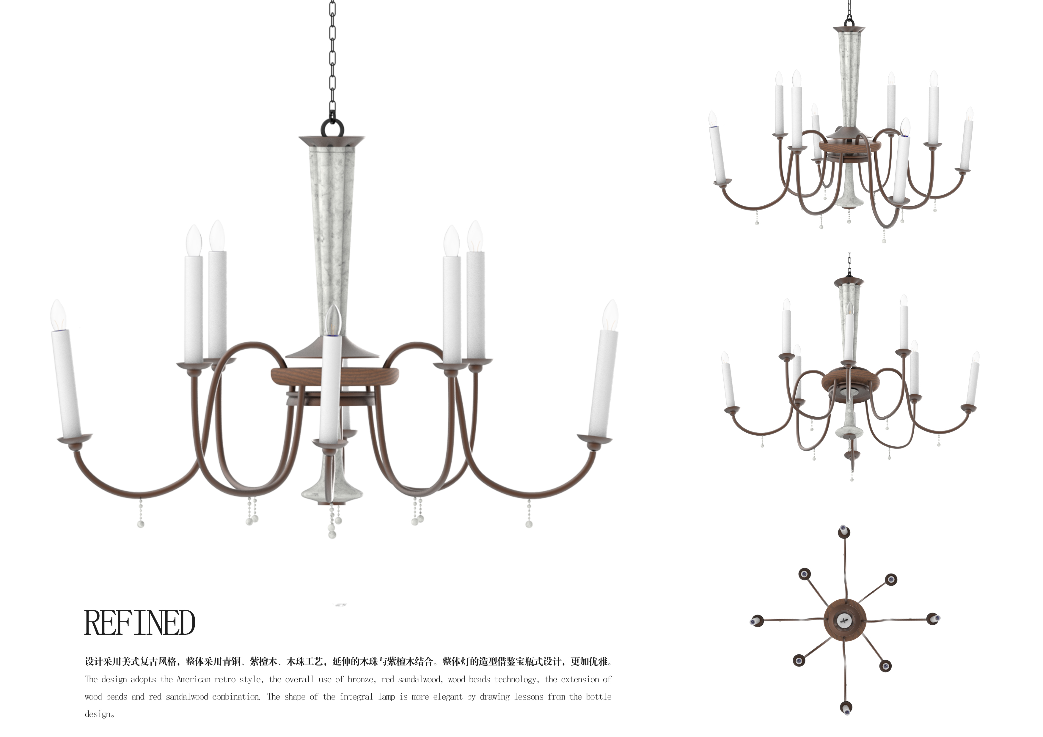 Retro，American lamp，lamps and lanterns，workmanship，a chandelier，