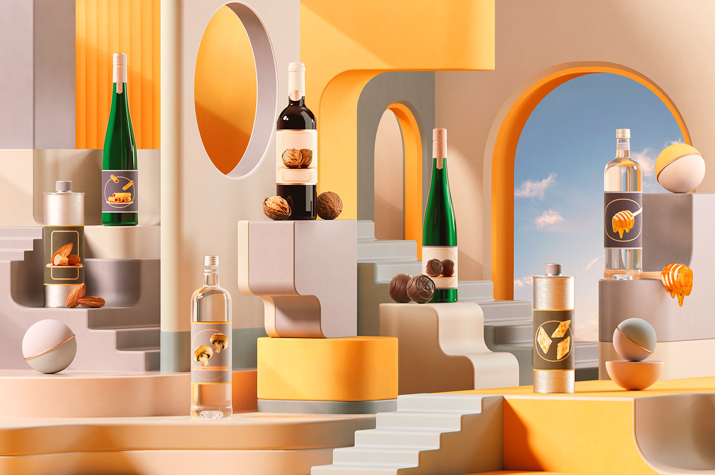 3d，Illustration，Yellow book of iron Palace，